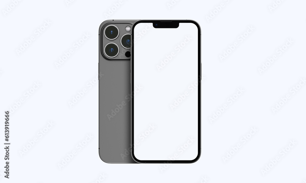 Graphite Silver Smart Phone Mockup with White Background Graphite Silver Smart Phone Mockup with White Background