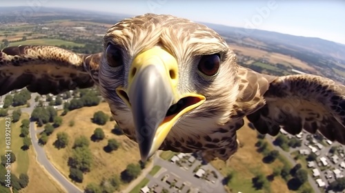 a eagle with a long beak, generative AI photo