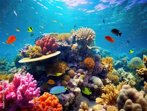 Vivid Underwater Coral Reef - AI Generated