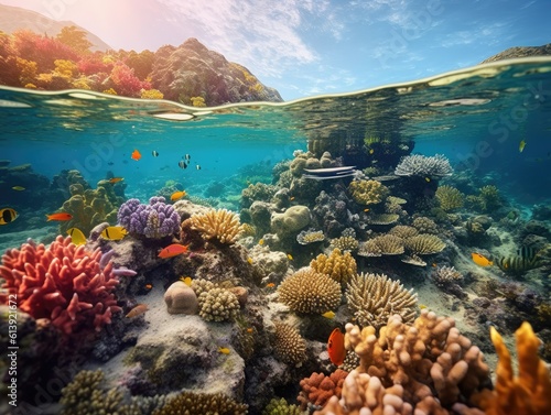 Vivid Underwater Coral Reef - AI Generated © RAMBYUL