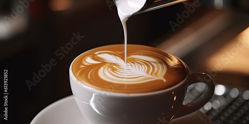 Creating Latte Art with Milk - AI Generated