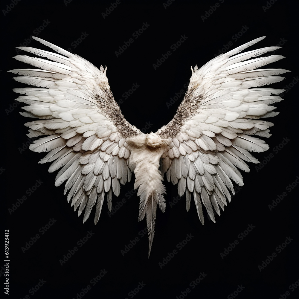 Fototapeta premium white feather wings, Generative AI