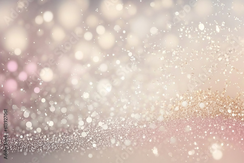 background with bokeh,Ivory White and Pale Pink Glitter In Shiny Defocused Background