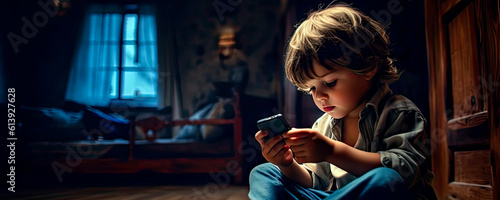 Child playing with a smartphone