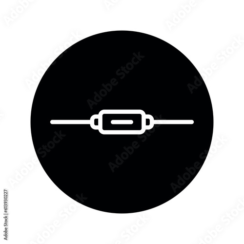 Capasitor polystyrene black line icon.
