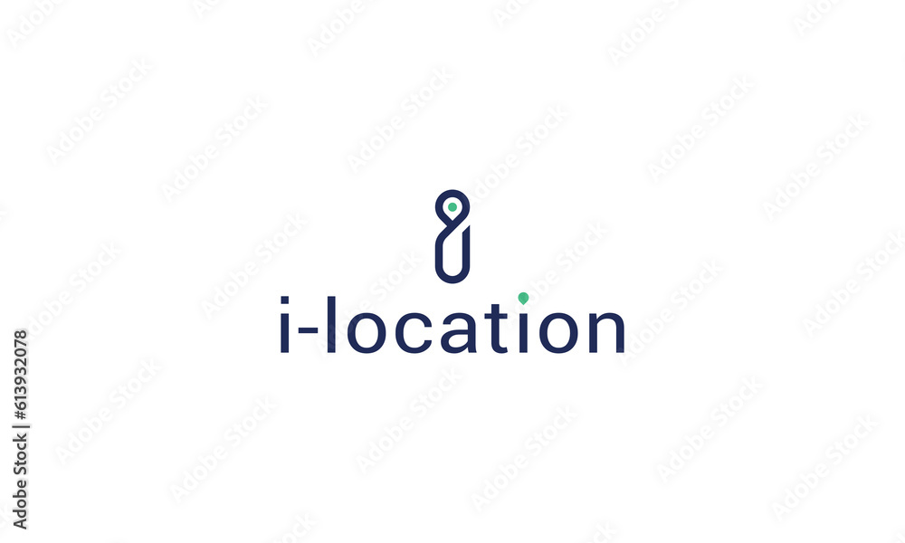 Letter i simple unique line art location point logo Letter i simple unique line art location point logo