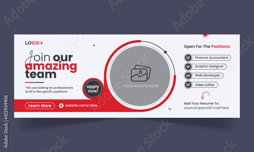 We are hiring job vacancy social media facebook cover and web banner template