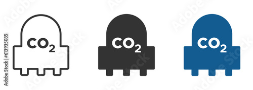 CO2 sensor flat vector icons