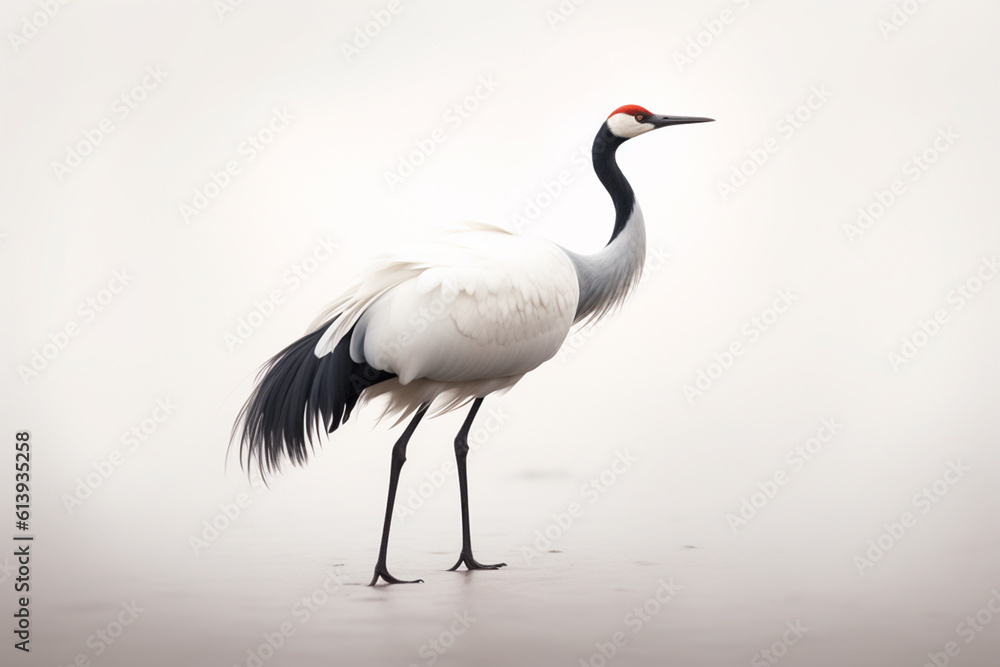A lone crane in the forest A lone crane in the forest