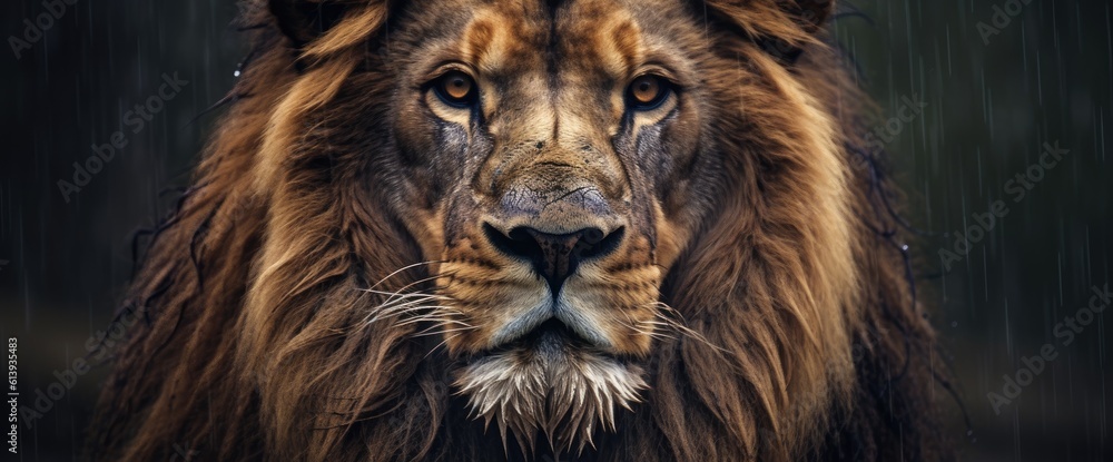 Naklejka premium a lion standing up Generative AI