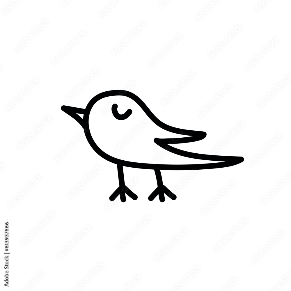 Doodle bird icon on white background. Bector illustration. Doodle bird icon on white background. Bector illustration.