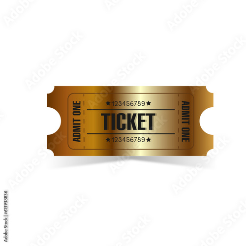 Golden ticket white background