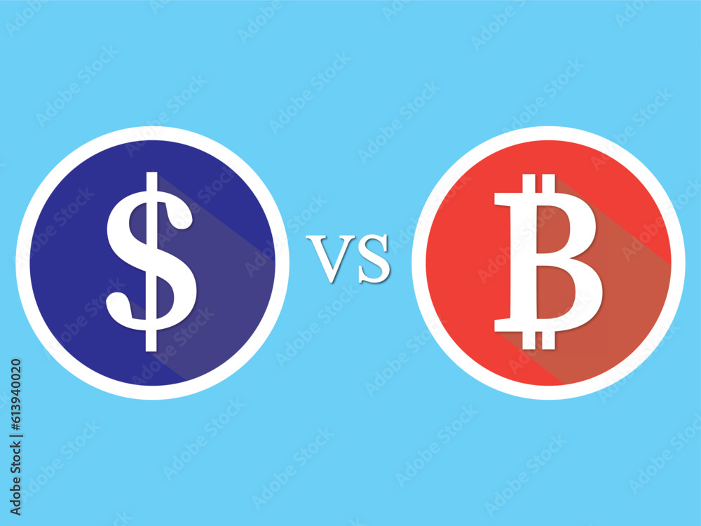 dollar vs bitcoin dollar symbol icon crypto dollar vs bitcoin dollar symbol icon crypto