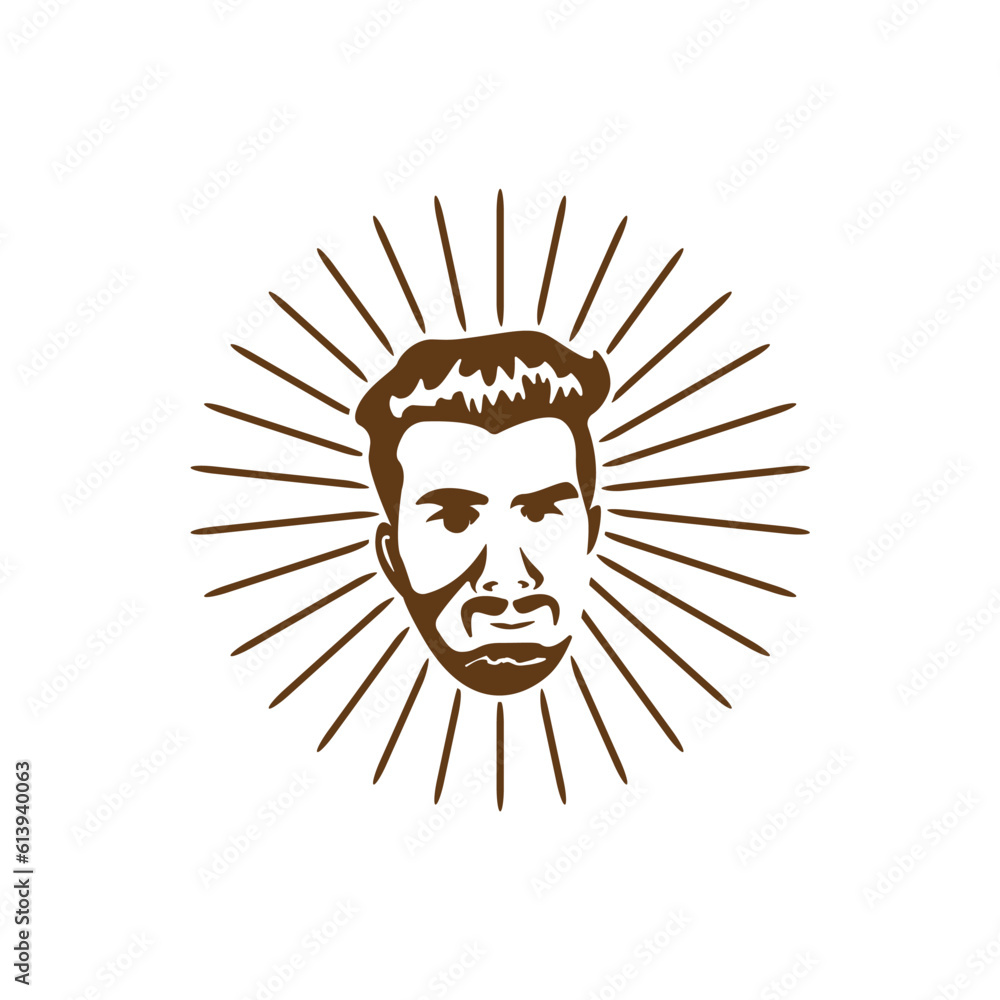 vector illustration of a handsome man's head silhouette vector illustration of a handsome man's head silhouette
