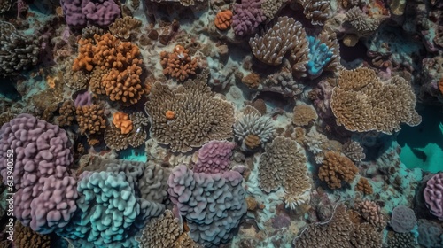 Coral reef top view texture