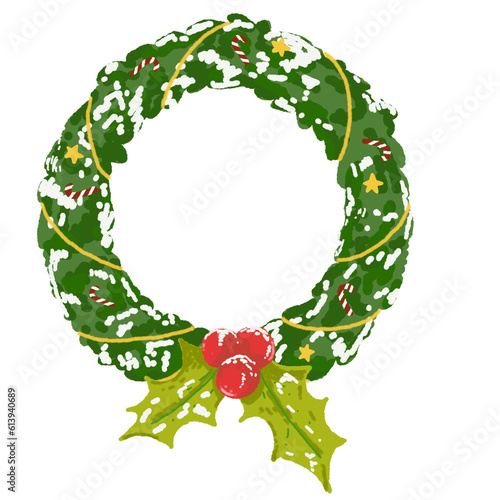 christmas wreath with holly pnn photo