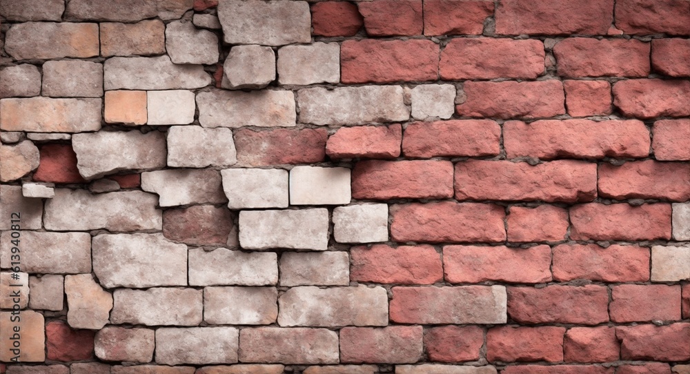 Naklejka premium Grunge wall background, bricks, generative ai