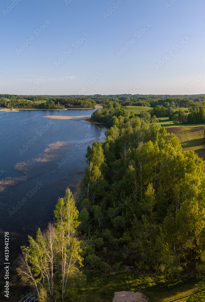 Landscape Latvia, in the countryside of Latgale. By Lake Sivers
