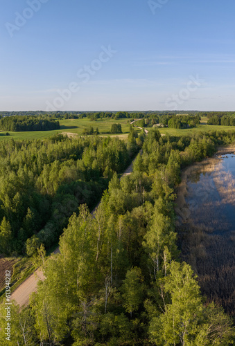 Landscape Latvia  in the countryside of Latgale. By Lake Sivers