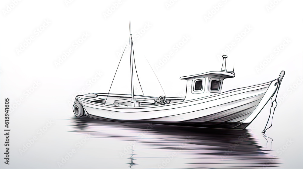 A boat illustration on water.