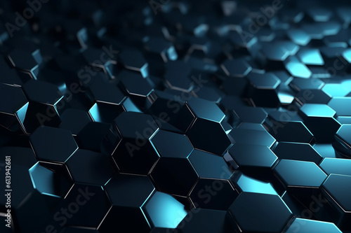 Abstract geometric hexagon background. Generated using AI tools 