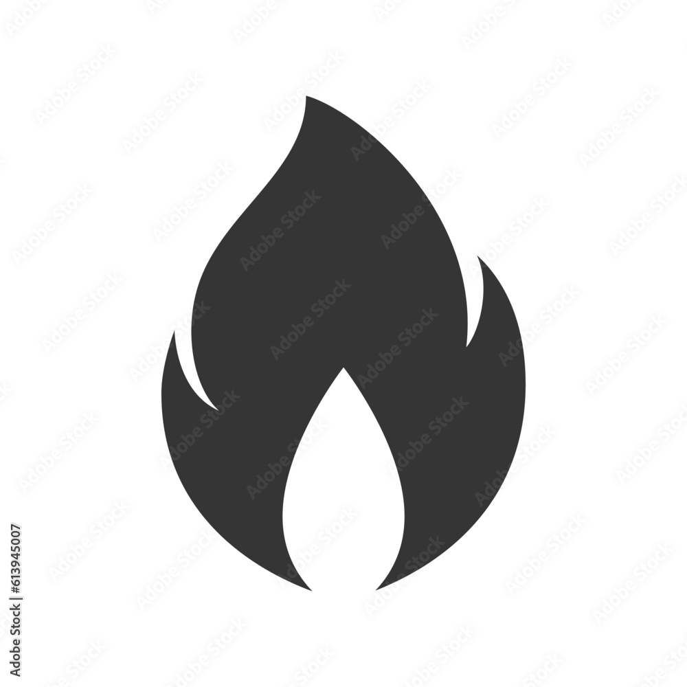 Fire icon, simple black emoji in flat style Fire icon, simple black emoji in flat style