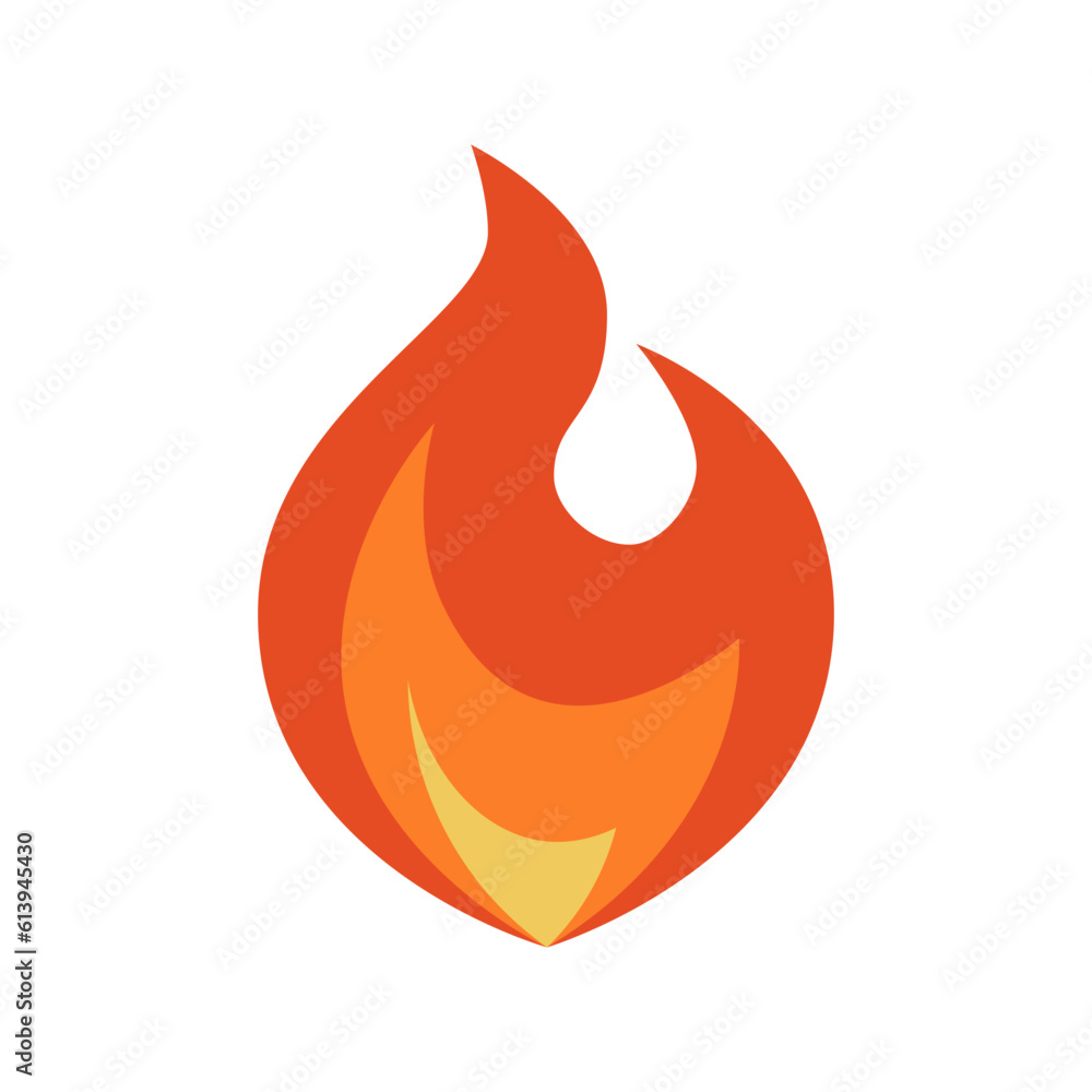 Fire icon, simple emoji in flat style Fire icon, simple emoji in flat style