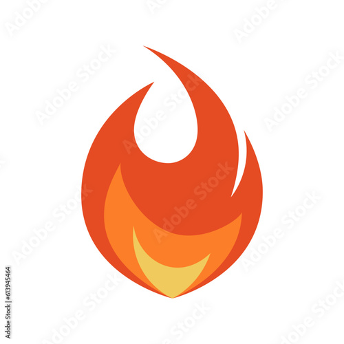 Fire icon, simple emoji in flat style