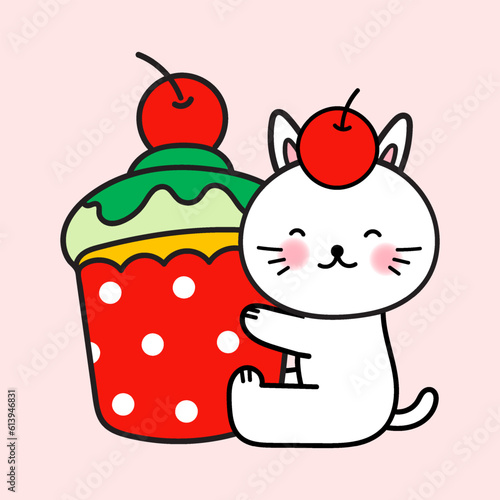 Meow and his beloved cupcakes