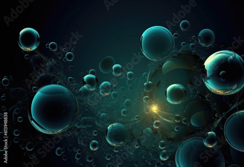 abstract background with bubbles, generative AI