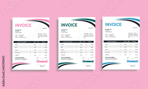 Simple invoice design template 