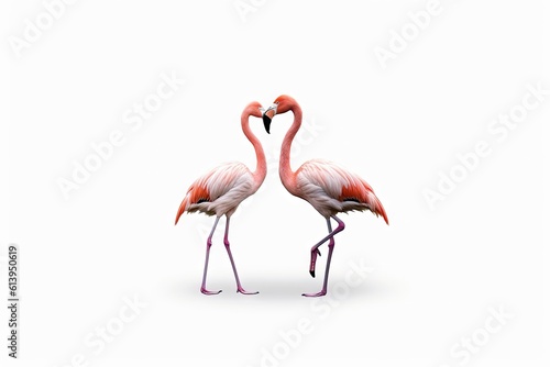 two_flamingos_standing_on_a_white_background © Alexander Mazzei 