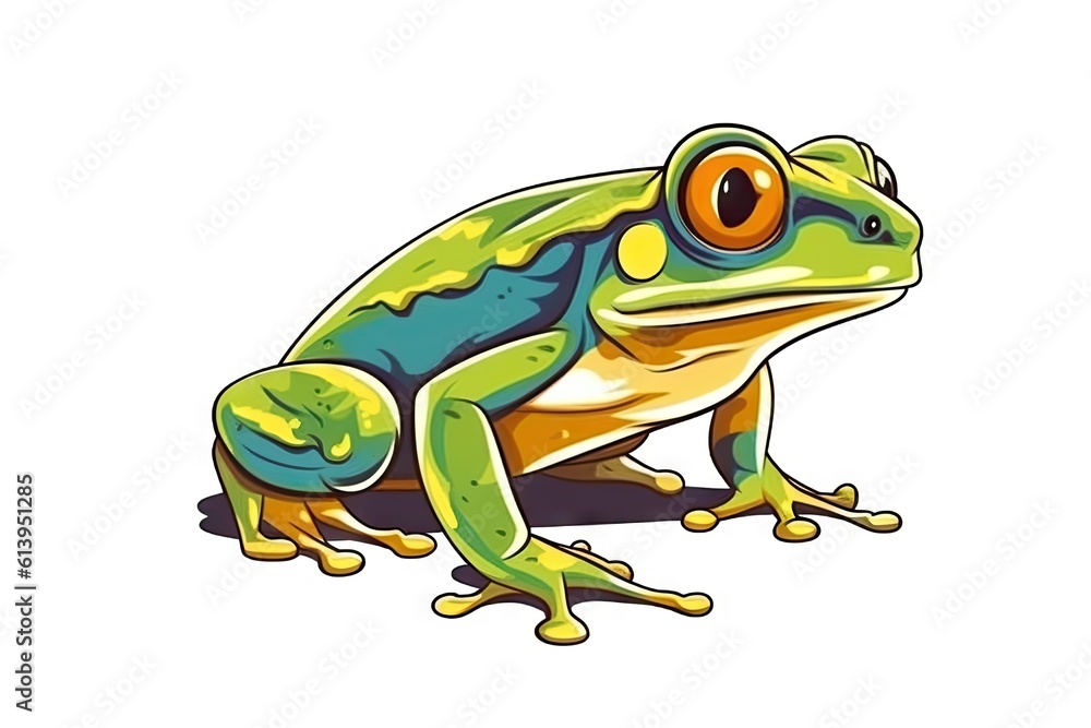 Obraz premium green_frog_with_black_eyes