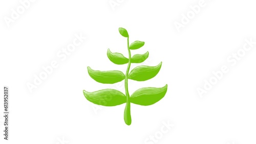 Growing Green Sapling Time Lapse 2D Video Animation. Frame by frame hand drawn animation about seed growing.