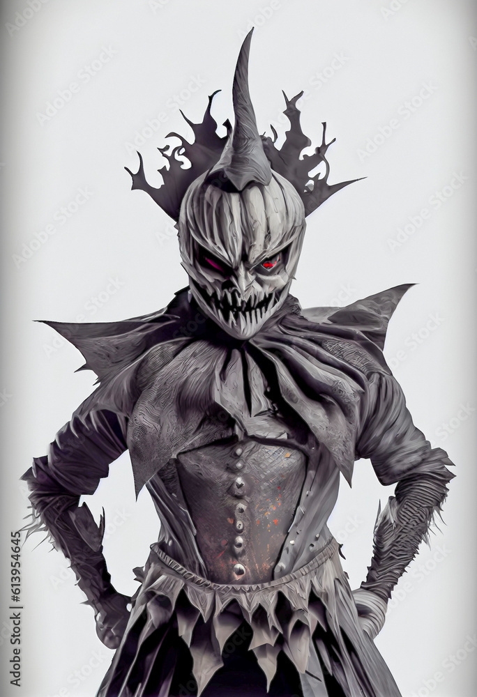 Fototapeta premium portrait of an evil Halloween monster - generative AI