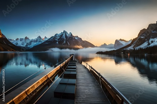 lake and mountains