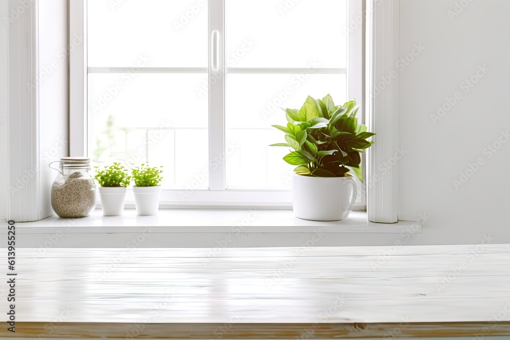 House decor inspiration. Table with stylish pot and plant on modern interior table House decor inspiration. Table with stylish pot and plant on modern interior table