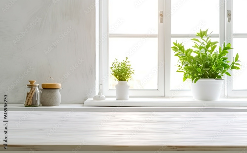 House decor inspiration. Table with stylish pot and plant on modern interior table House decor inspiration. Table with stylish pot and plant on modern interior table