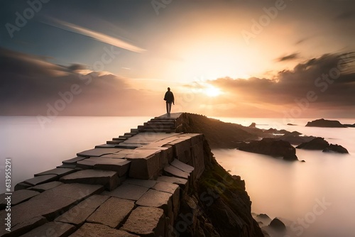 silhouette of a person standing on a rock © Matthew