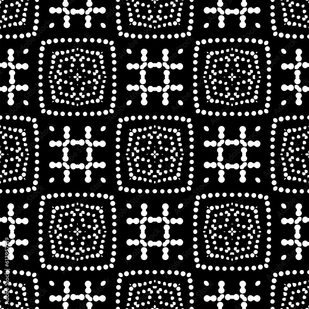 Background with abstract shapes. Black and white texture. Seamless monochrome repeating pattern for decor, fabric, cloth. Background with abstract shapes. Black and white texture. Seamless monochrome repeating pattern for decor, fabric, cloth.