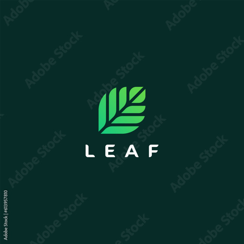 Letter L leaf logo design