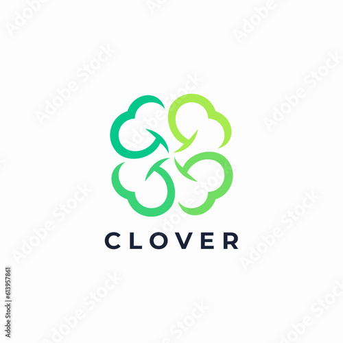 abstract clover leaf logo design