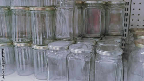 glass containers stored in a galery photo