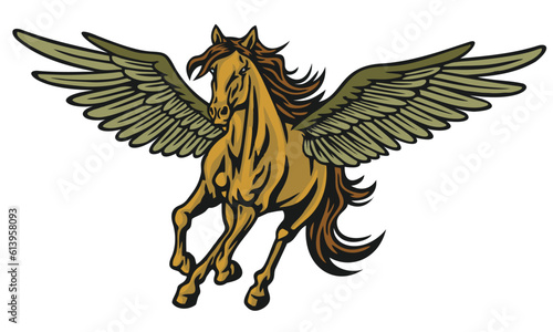 pegasus vector art illustration mythological horse design