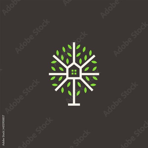 tree house logo design vector