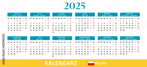 Kalendarz skrócony roczny 2025