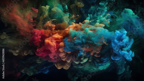 colorful fluid explosion