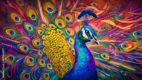 beautiful peacock full of colors