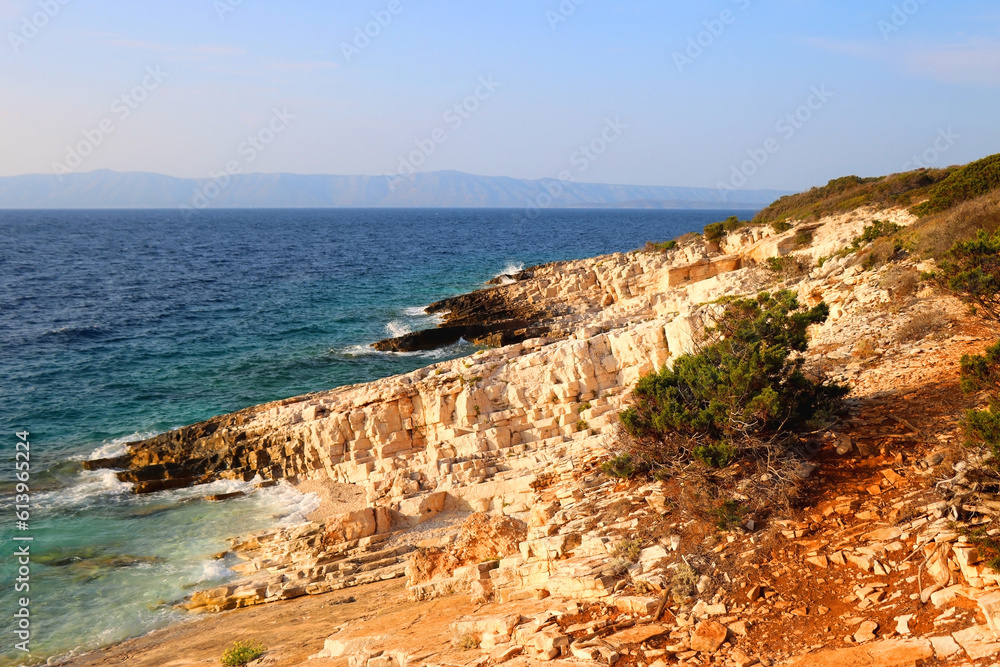 Beautiful wild beach on Proizd, tiny island in southern Croatia.