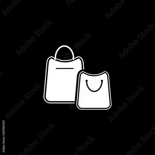 Shopping bag icon isolated on black background 